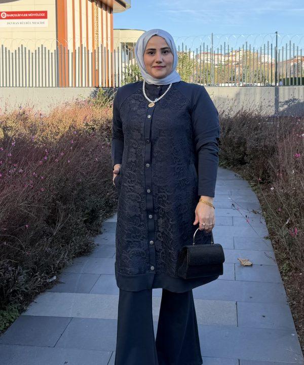 DANTELLİ TAKIM - 48, Çelik Mavi