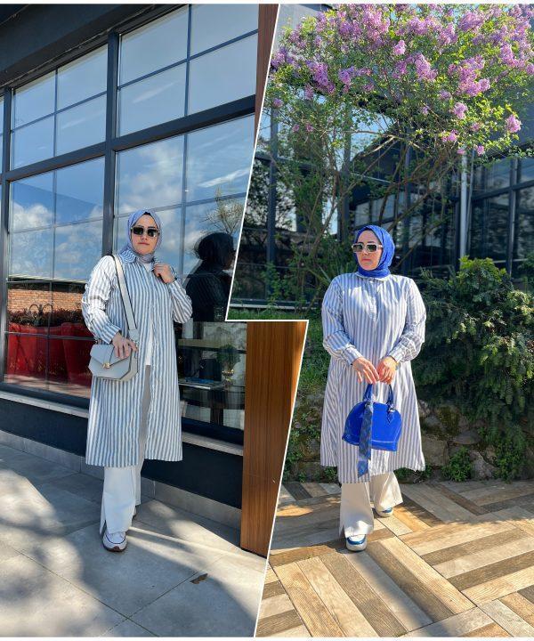 ÇİZGİLİ KOTON GÖMLEK