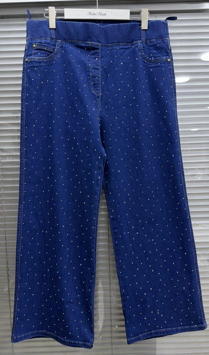 TAŞLI BOL PAÇA KOT PANTOLON - Görsel 3