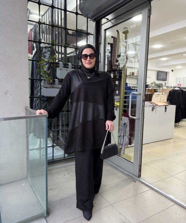 İNCE MODAL DERİ GÖRÜNÜMLÜ TAKIM